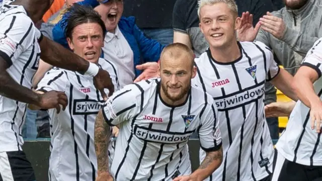 Dunfermline celebrate their equaliser