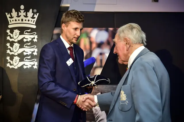 Doug Insole, pictured with Joe Root earlier this year