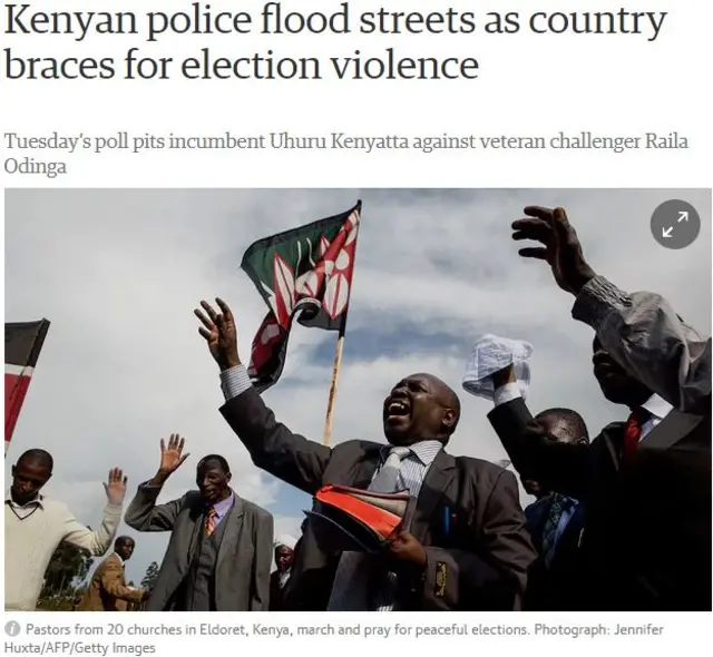 The Guardian's Kenya headline