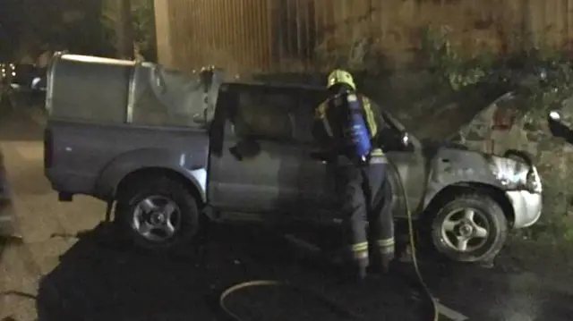 Vehicle fire. Pic: Lostwithiel Community Fire Station