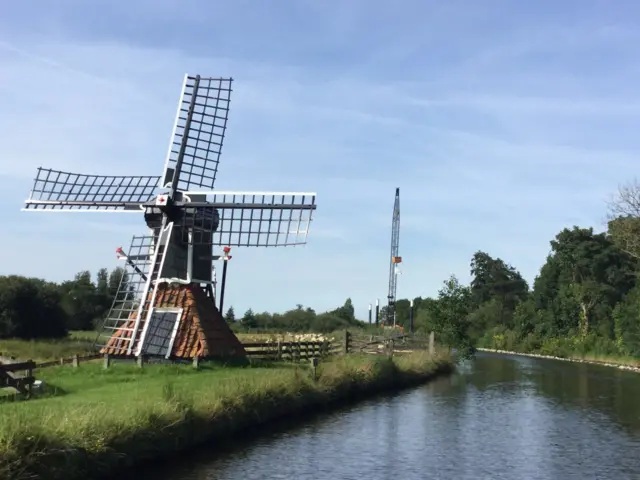 windmill and crane