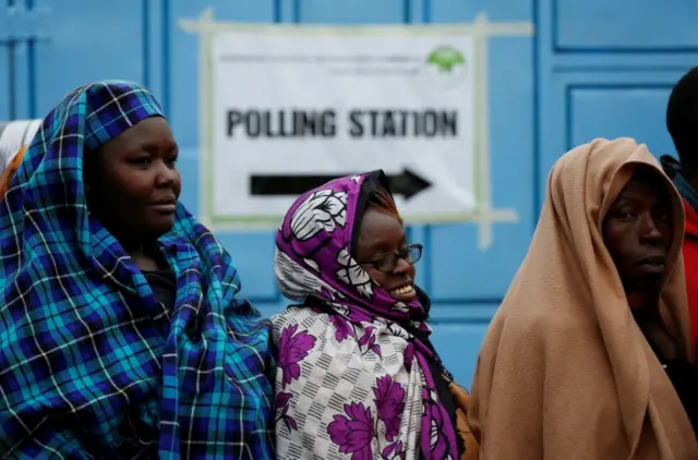 Women queuing