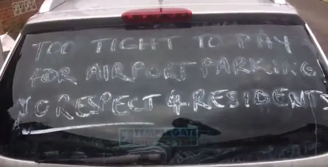 Vandalised car, Luton
