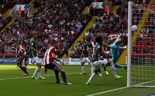 Billy Sharp scores for Sheffield United