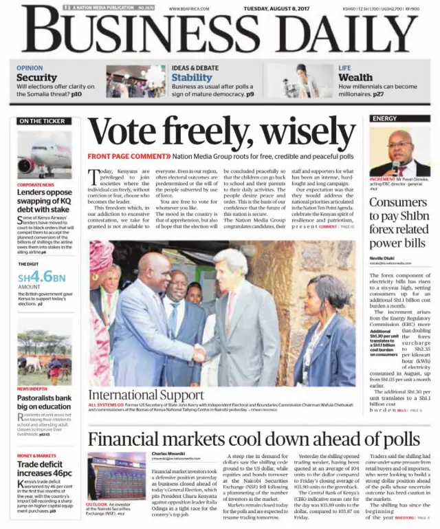 Kenya front page