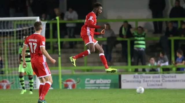 Gboly Ariyibi scores for Milton Keynes Dons