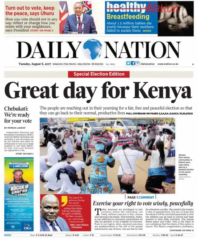 Kenya front page