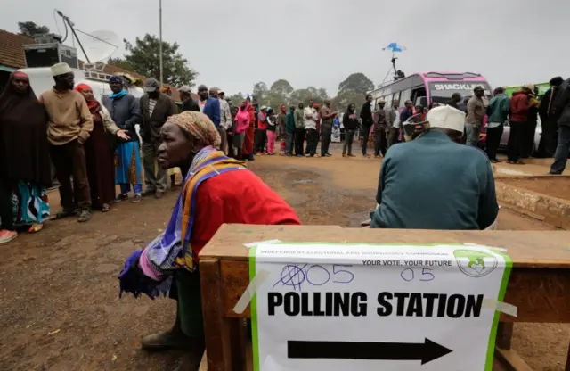 People waiting to vote