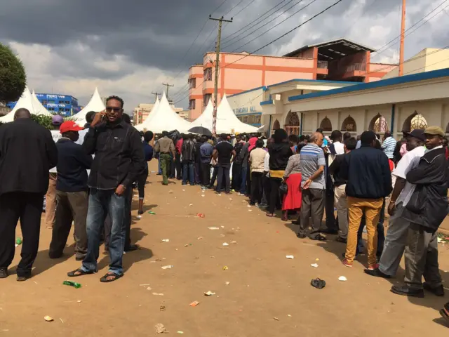 Voters queuing