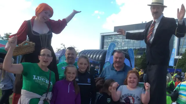 Ireland fans in good spirits outside the stadium ahead of the match with Australia