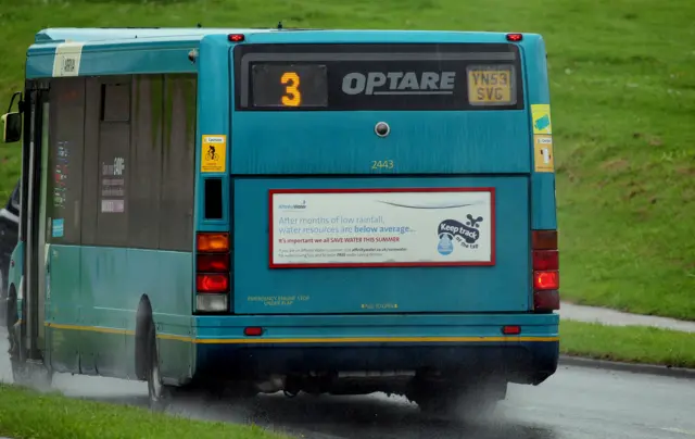 Sign on bus