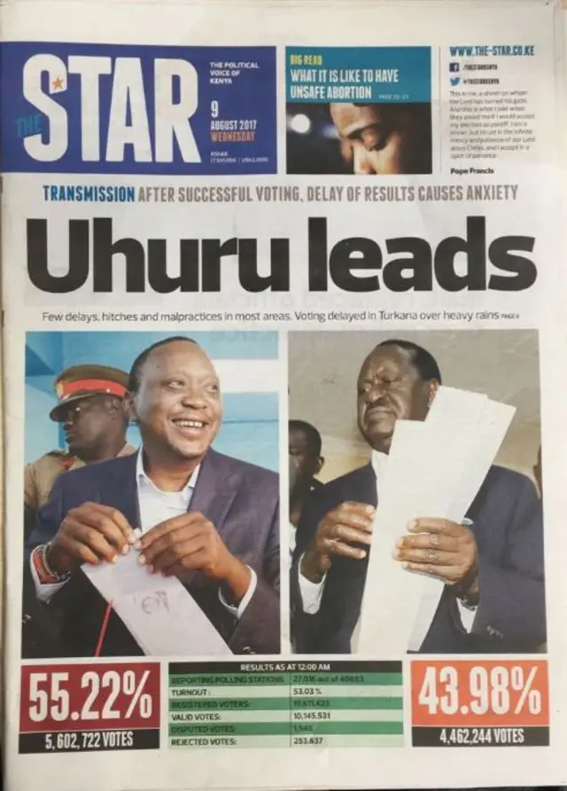 The Star newspaper front page