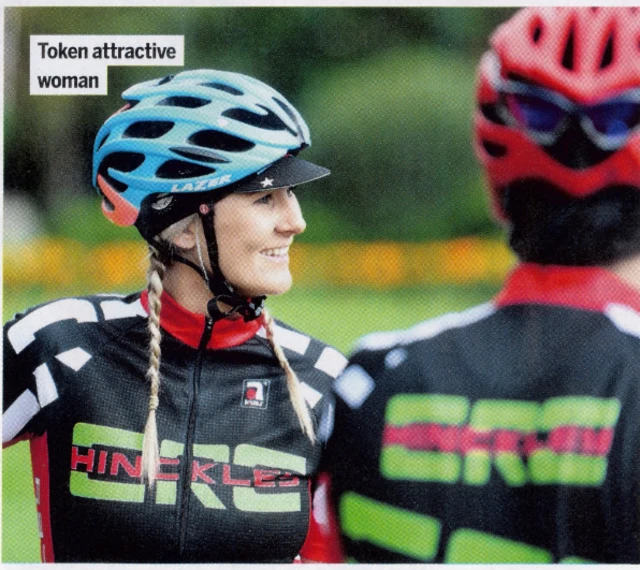 "Token attractive woman" in a cycling magazine