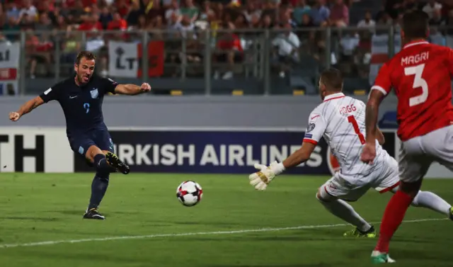 England's Harry Kane scores against Malta