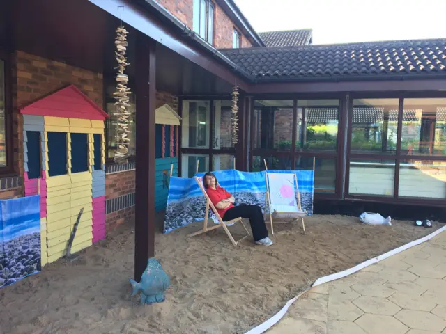 Man-made beach in Acomb