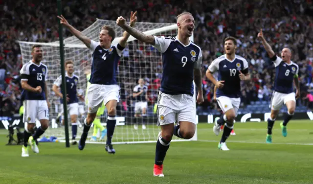 Scotland striker Leigh Griffiths netted a double in the draw against England at Hampden