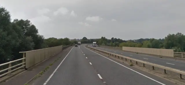 A view of the viaduct on A14