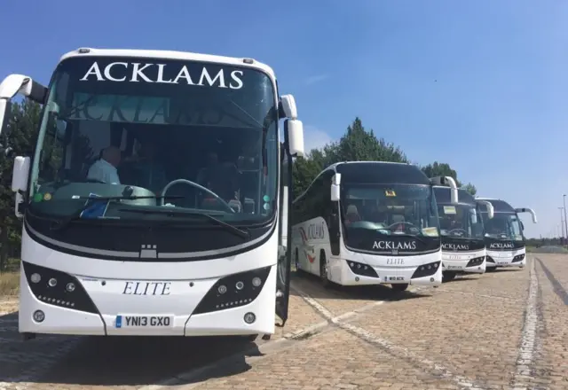 The service is provided by Acklams coaches