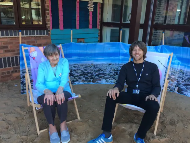 BBC Radio York's Jericho Keys with nursing home resident