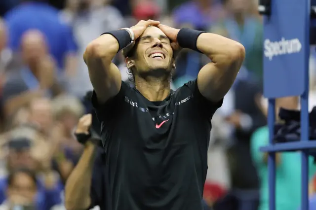 Rafael Nadal of Spain celebrates