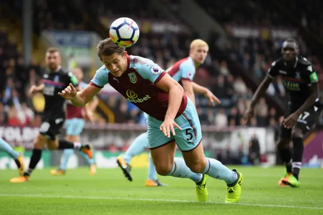 James Tarkowski of Burnley heads