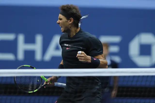 Rafael Nadal of Spain celebrates