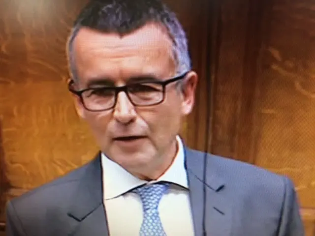 MP Bernard Jenkin in parliament this afternoon