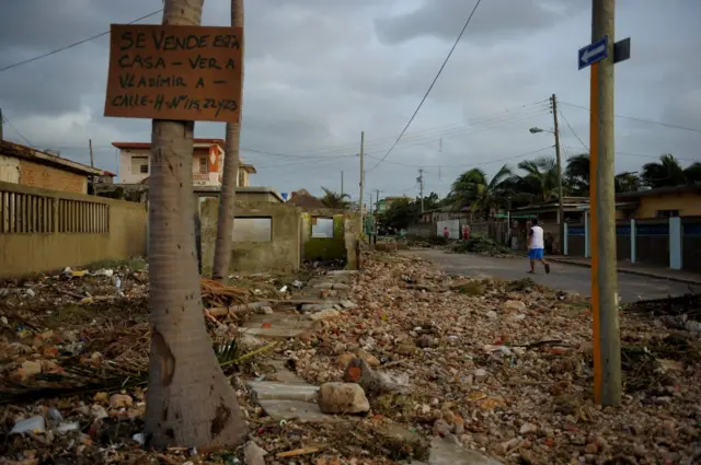 Hurricane damage in Havana, Cuba