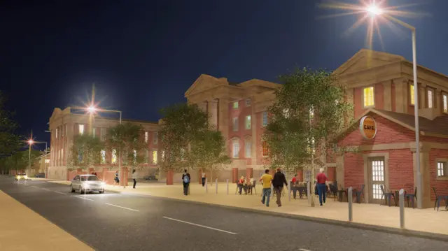 artist impression of the former Royal Wolverhampton Hospital