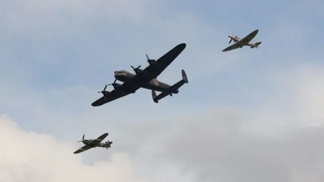 The Battle of Britain Memorial Flight at Scampton Airshow at the weekend