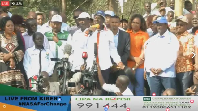 Raila Odinga addresses crowds