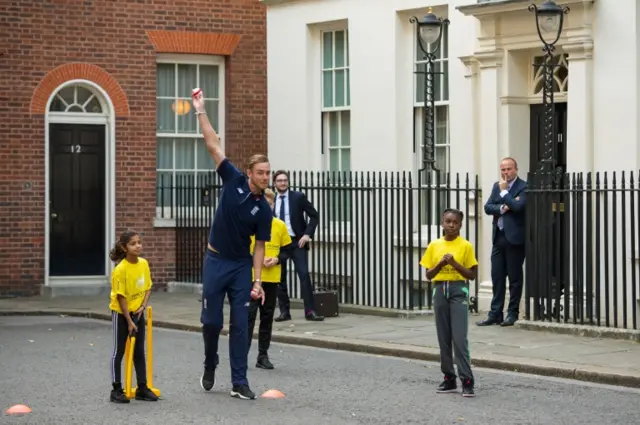 Stuart Broad in Downing Street