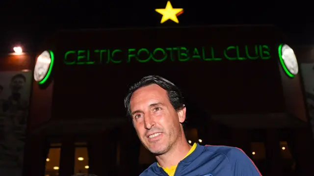 PSG coach Unai Emery at Celtic Park