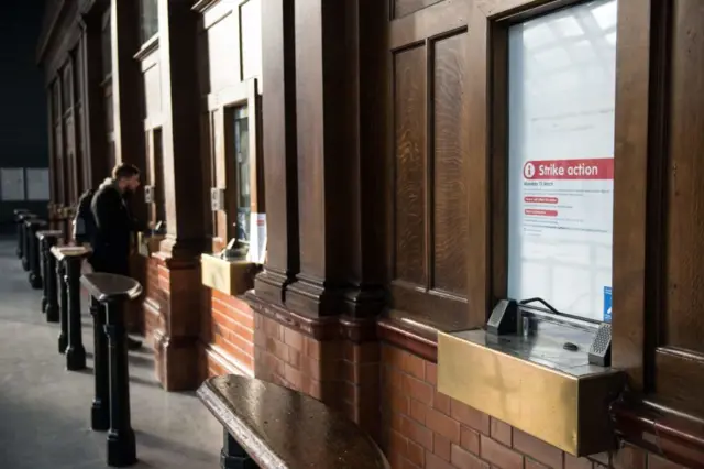 Poster at station warns of strike action