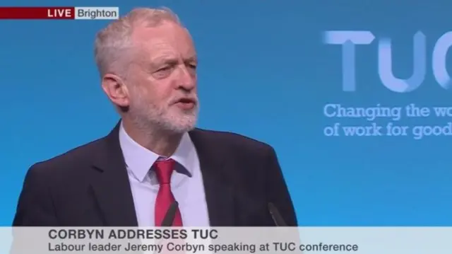 Jeremy Corbyn addresses TUC