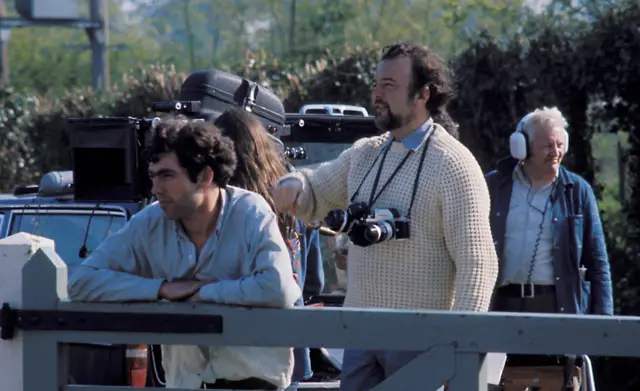 Sir Peter Hall with one of the Akenfield actors, Garrow Shand