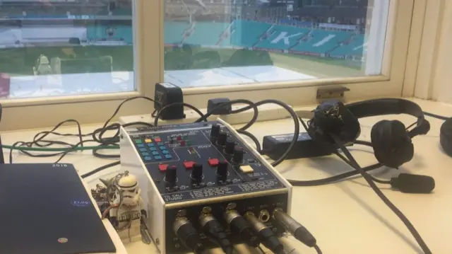 Commentary box at the Oval