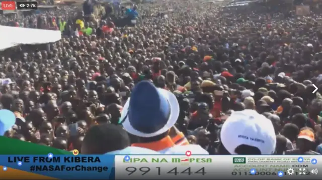 Raila Odinga addresses crowds