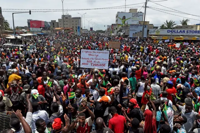 Protestors in Togo