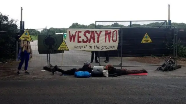 Protest at drilling site near Billingshurst