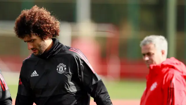 Marouane Fellaini and Jose Mourinho