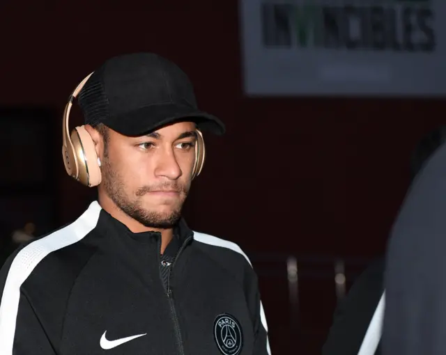 Neymar at Celtic Park on Monday evening