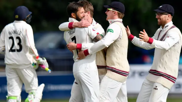 Trego celebrates Hameed wicket