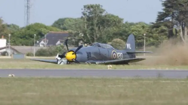 Sea Fury crash, RNAS Culdrose, 2014