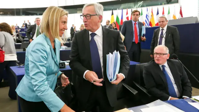 Jean-Claude Juncker before his "state of the union" speech in 2016