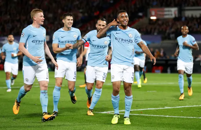 Gabriel Jesus celebrates