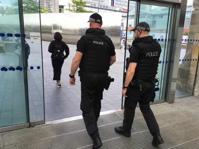 Armed police Sheffield station