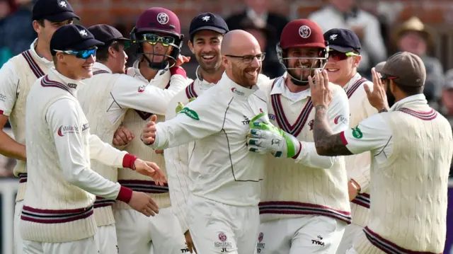 Jack Leach celebrates