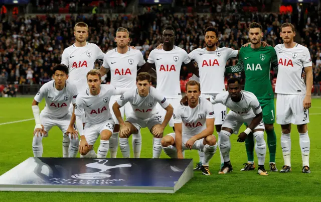 Spurs team line-up at Wembley