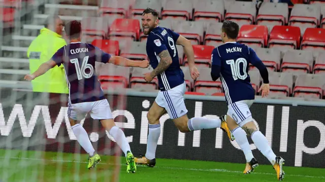 Daryl Murphy celebrates his winner for Nottingham Forest against Sunderland